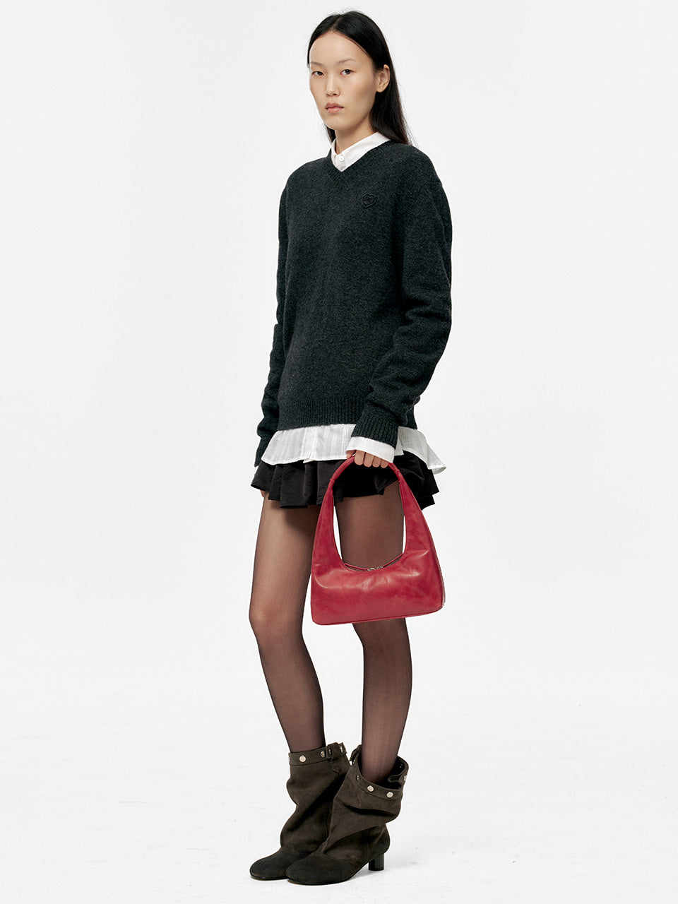 Marge Sherwood - Hobo Shoulder (Apple Red Pull-Up) product image 3 | TRAB K-Fashion Australia