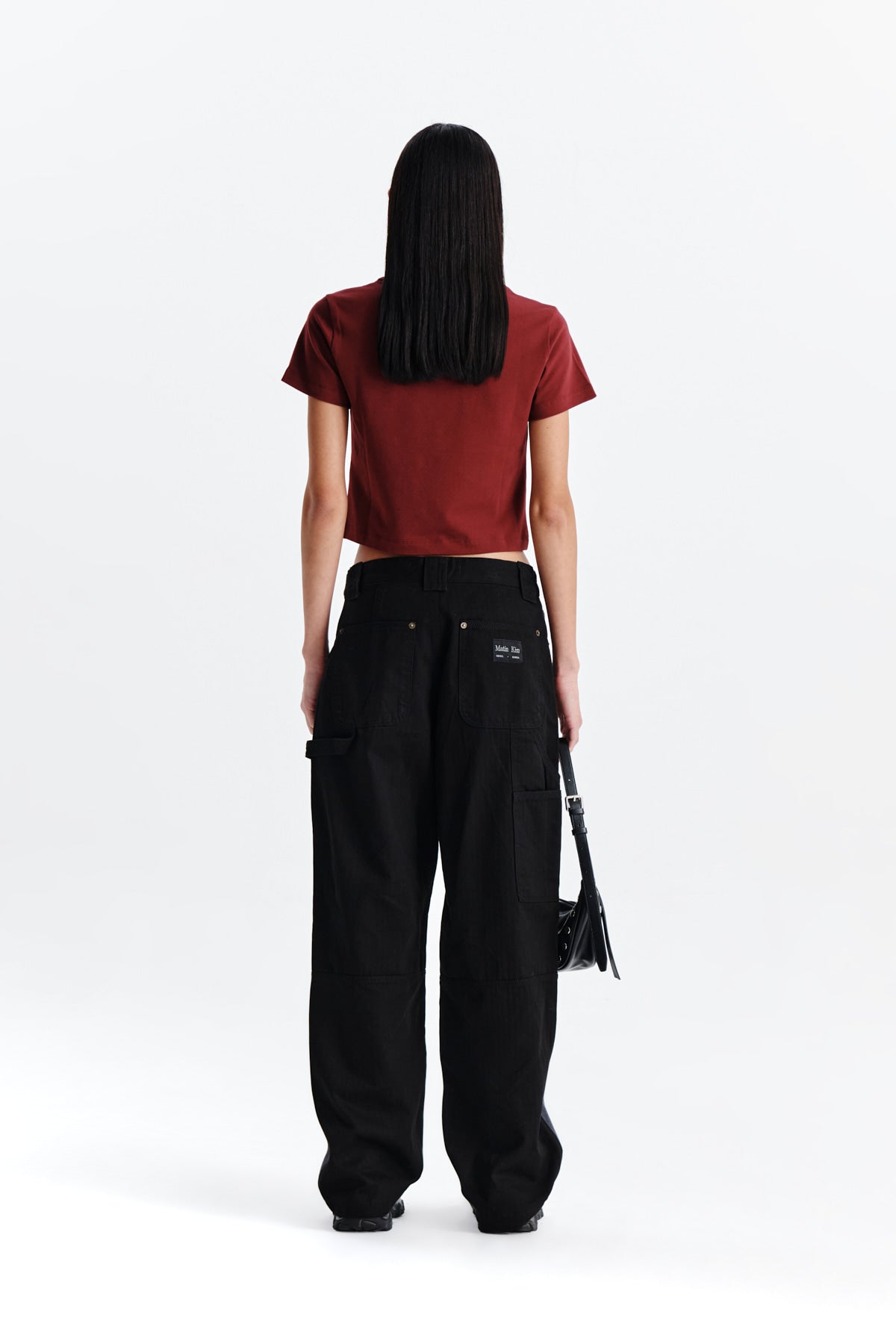 Matin Kim - Dazzle Lettering Crop Top (Burgundy) product image 7 | TRAB K-Fashion Australia