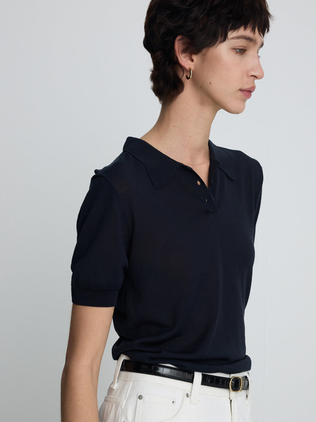 Tonywack - Silk Cotton Polo Shirt (Navy) product image 3 | TRAB K-Fashion Australia