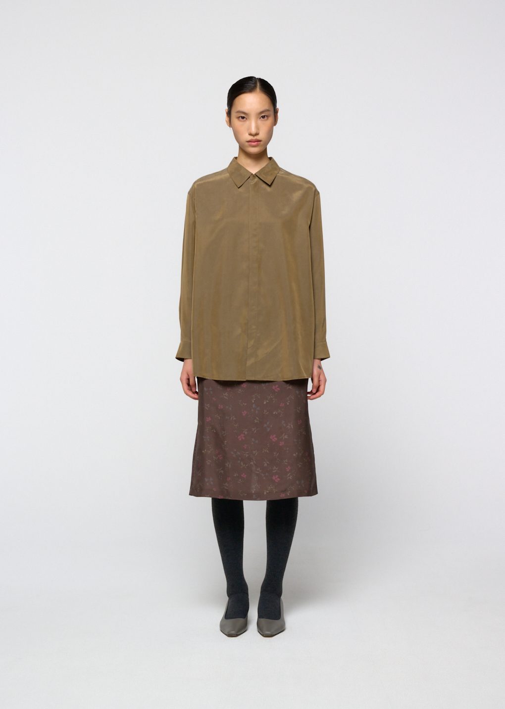 Amomento - Cupro shirt (Khaki) product image 16 | TRAB K-Fashion Australia