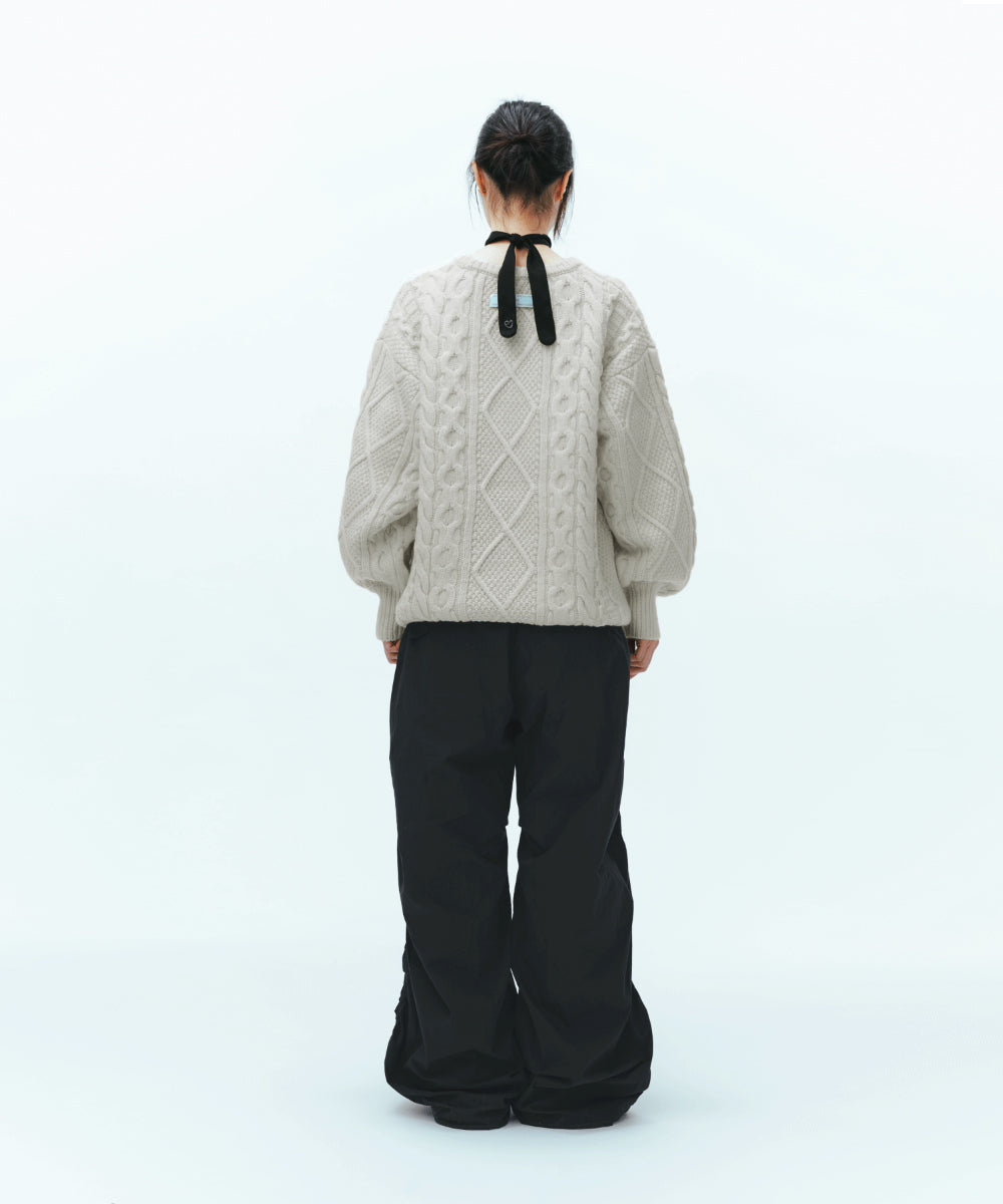 Coyseio - Pompom Cable Knit (Ivory) product image 5 | TRAB K-Fashion Australia