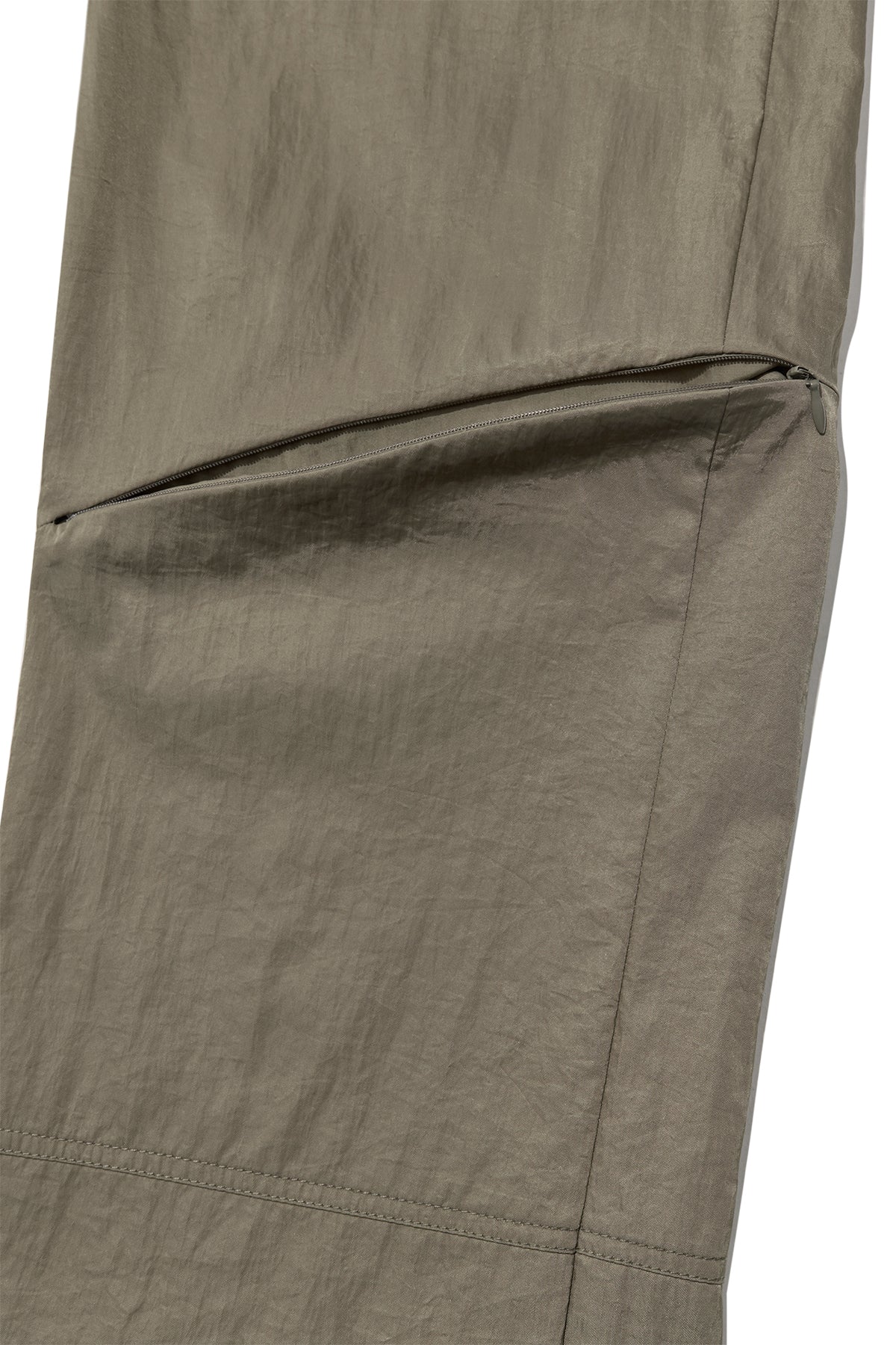 Matin Kim - Zipper Detail Nylon Pants (Khaki) product image 5 | TRAB K-Fashion Australia