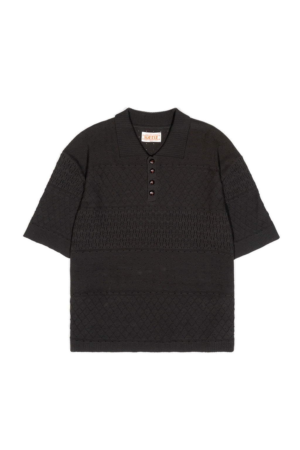Ioedle - Mesh Short Sleeve Collared Knit (Gray) product image 2 | TRAB K-Fashion Australia