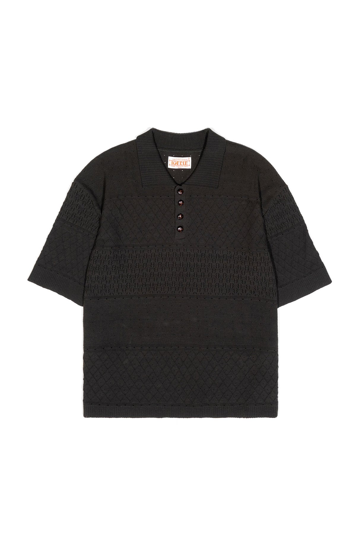 Ioedle - Mesh Short Sleeve Collared Knit (Gray) product image 2 | TRAB K-Fashion Australia