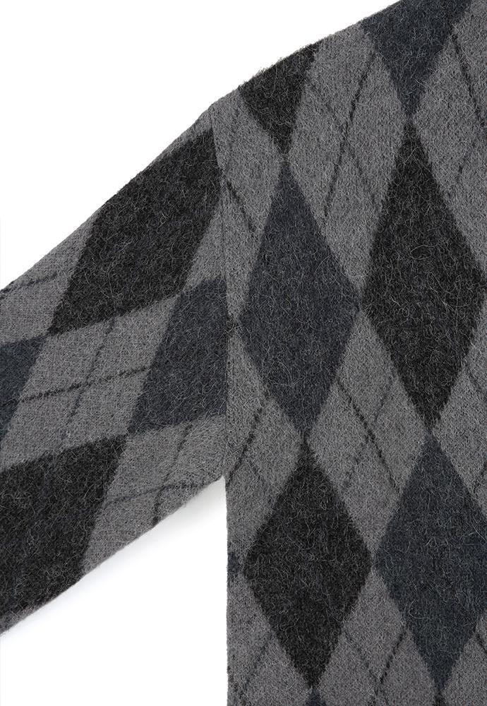 Art if acts - Mohair Argyle Cardigan (Charcoal) product image 9 | TRAB K-Fashion Australia