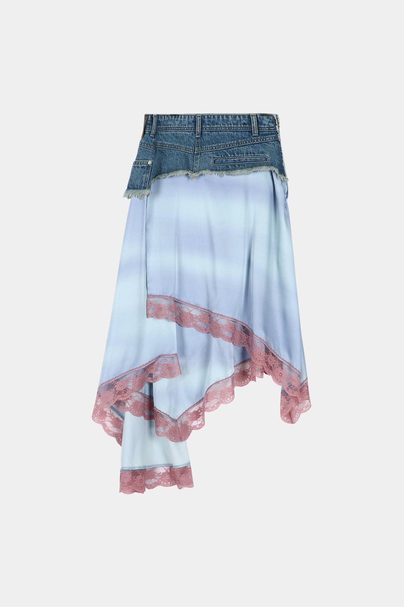 Andersson Bell - Denim Combination Lace Hem Skirt (Denim/Blue) product image 8 | TRAB K-Fashion Australia