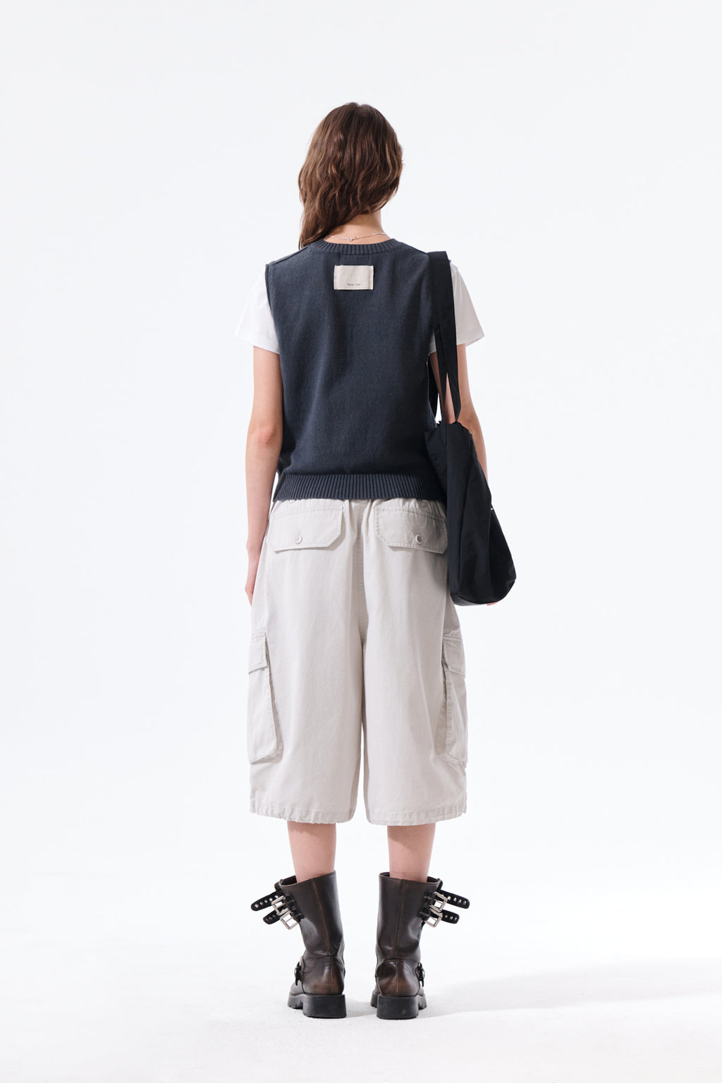 Matin Kim - Pocket Washed Knit Vest (Charcoal) product image 8 | TRAB K-Fashion Australia