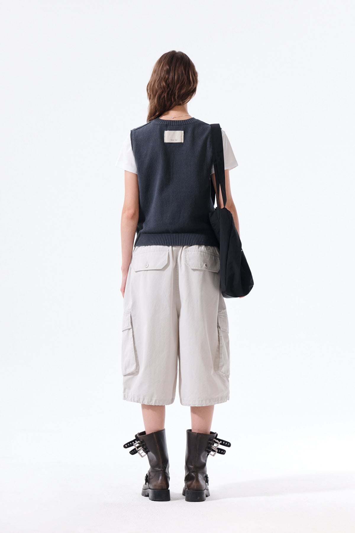 Matin Kim - Pocket Washed Knit Vest (Charcoal) product image 8 | TRAB K-Fashion Australia