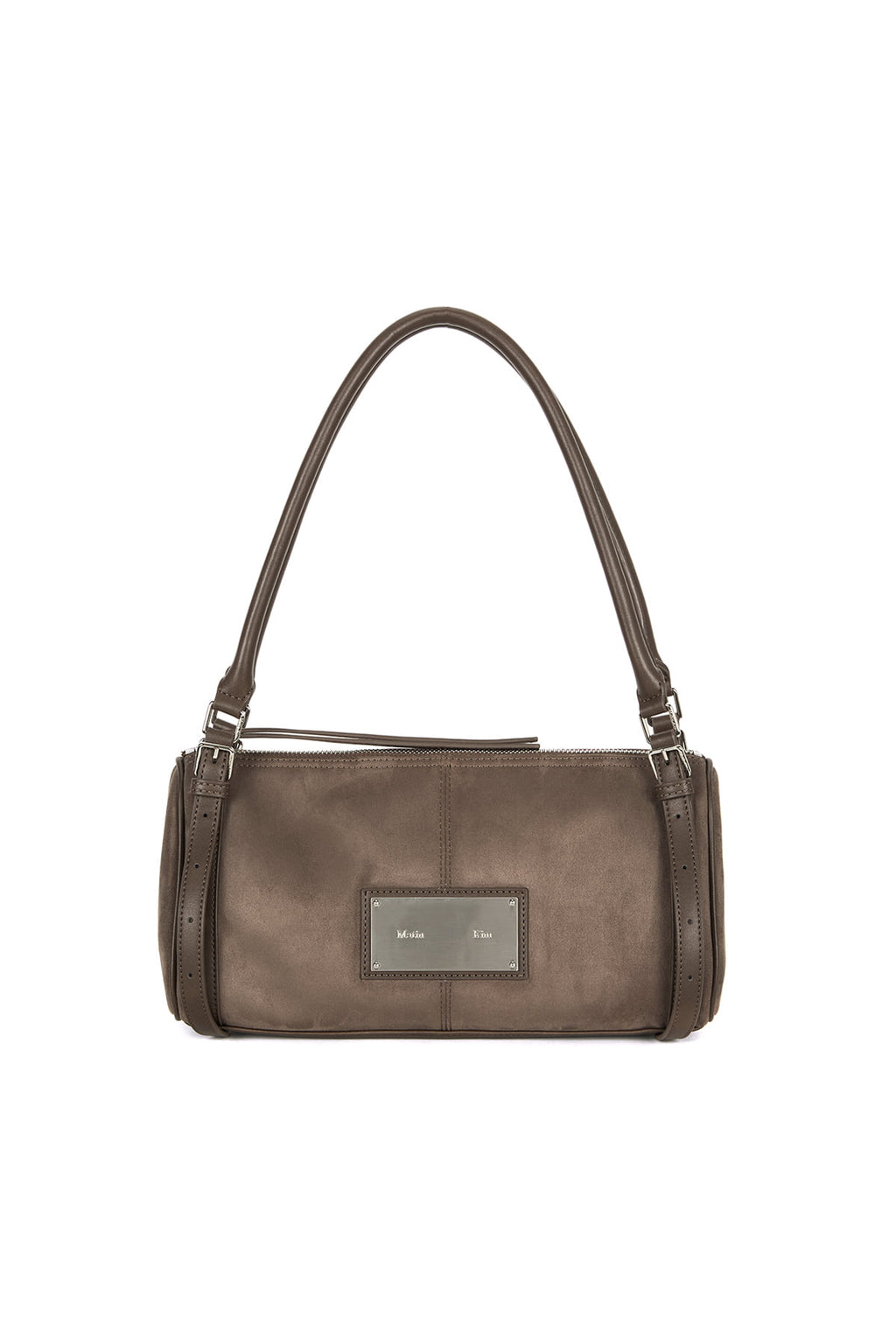 Matin Kim - Suede Buckle Strap Shoulder Bag (Charcoal) product image 2 | TRAB K-Fashion Australia