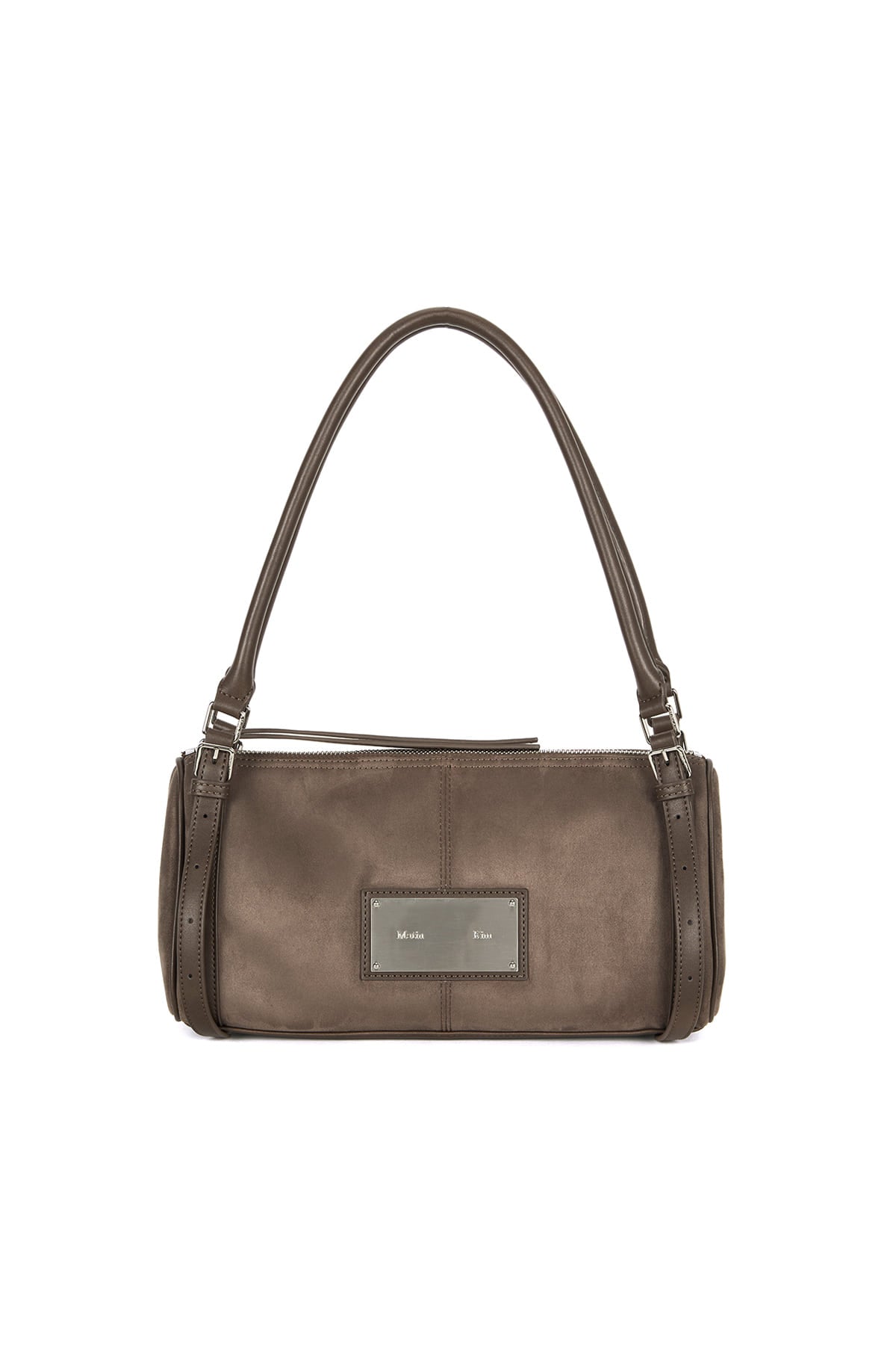 Matin Kim - Suede Buckle Strap Shoulder Bag (Charcoal) product image 2 | TRAB K-Fashion Australia