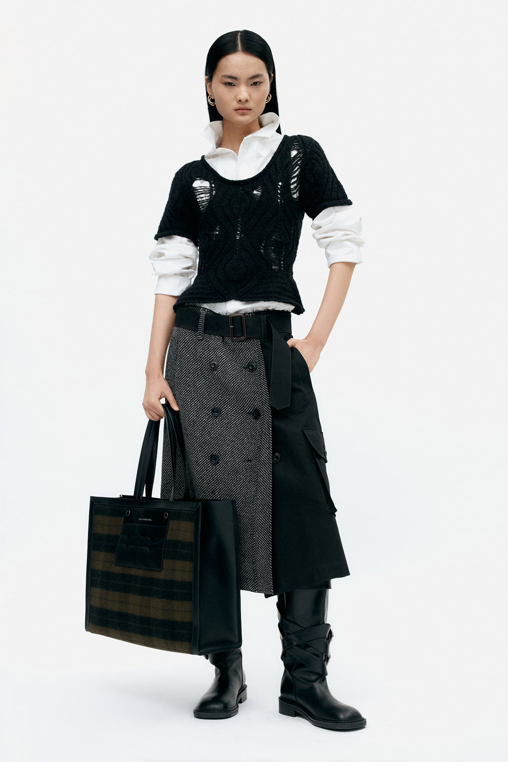 Andersson Bell - Cap Sleeve Sweater Layered Top (Black) product image 4 | TRAB K-Fashion Australia