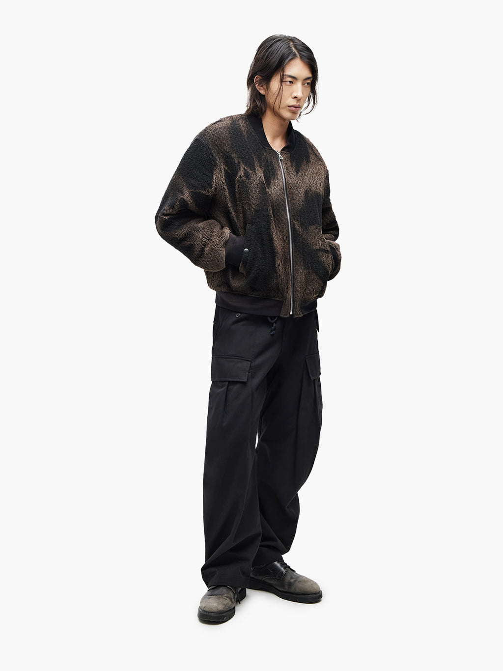 Jiyong Kim - Sun-Bleached Bomber Jacket (Black) product image 1 | TRAB K-Fashion Australia