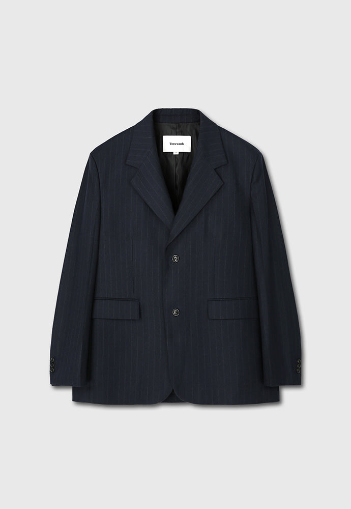 Tonywack - Virgin Wool Oversized Blazer (D.Navy Pinstripe) product image 7 | TRAB K-Fashion Australia