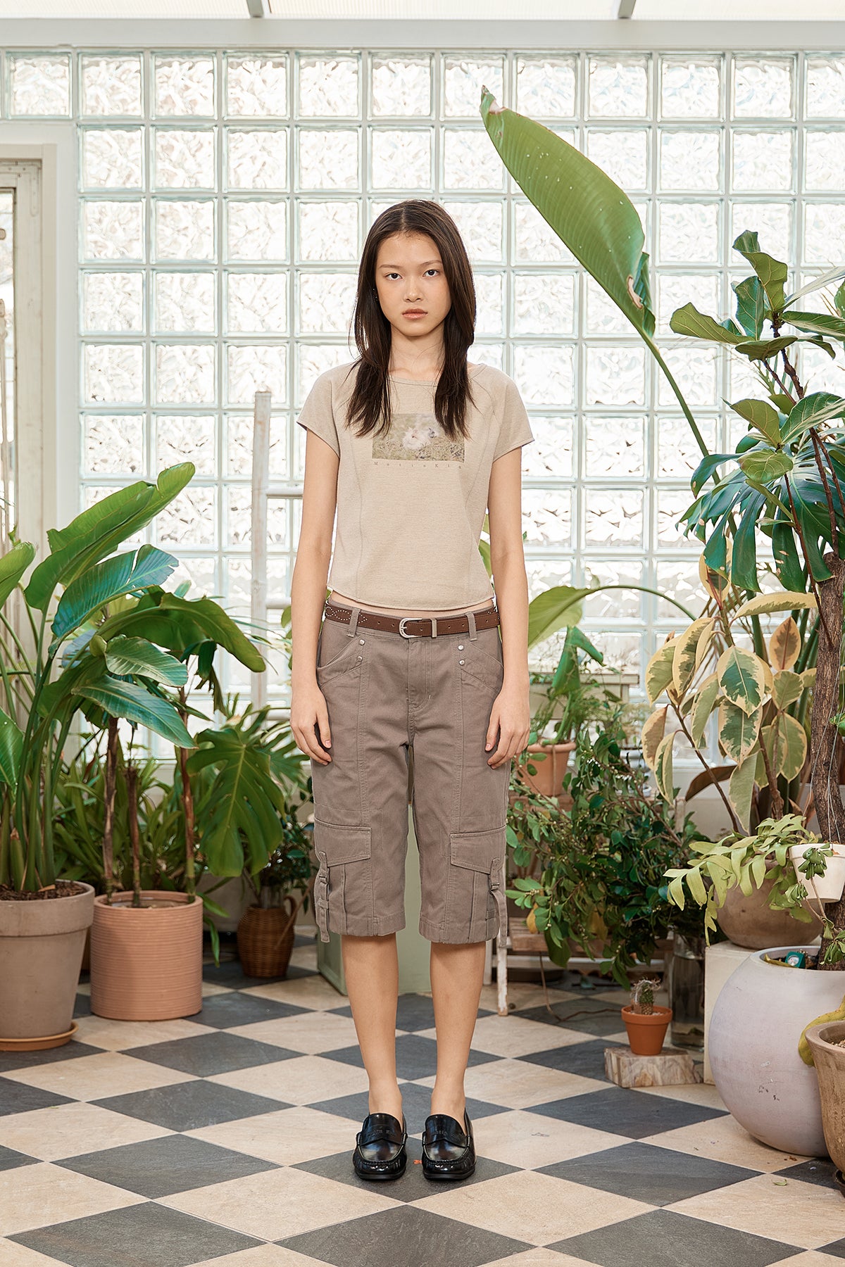 Matin Kim - Rabbit Printing Raglan Slim Top (Beige) product image 5 | TRAB K-Fashion Australia