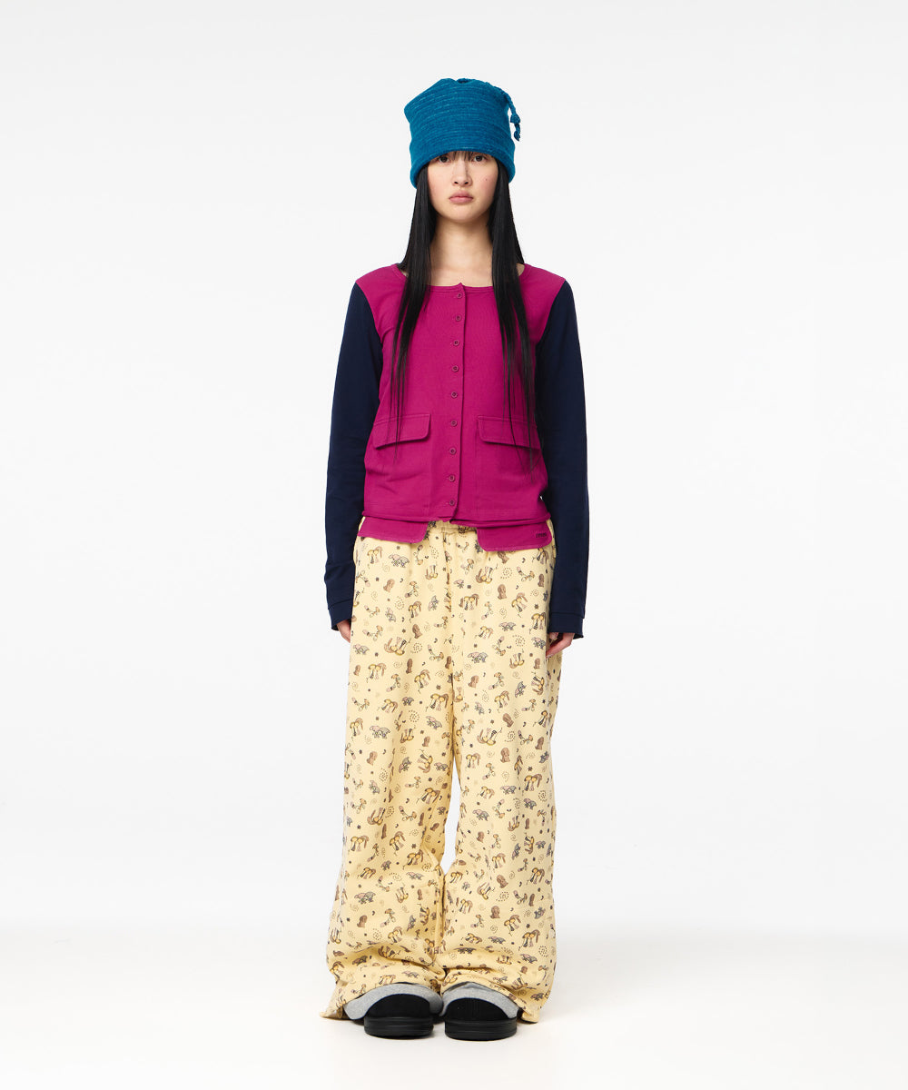 Coyseio - Button-Up Deep Neck Cardigan (Magenta) product image 8 | TRAB K-Fashion Australia