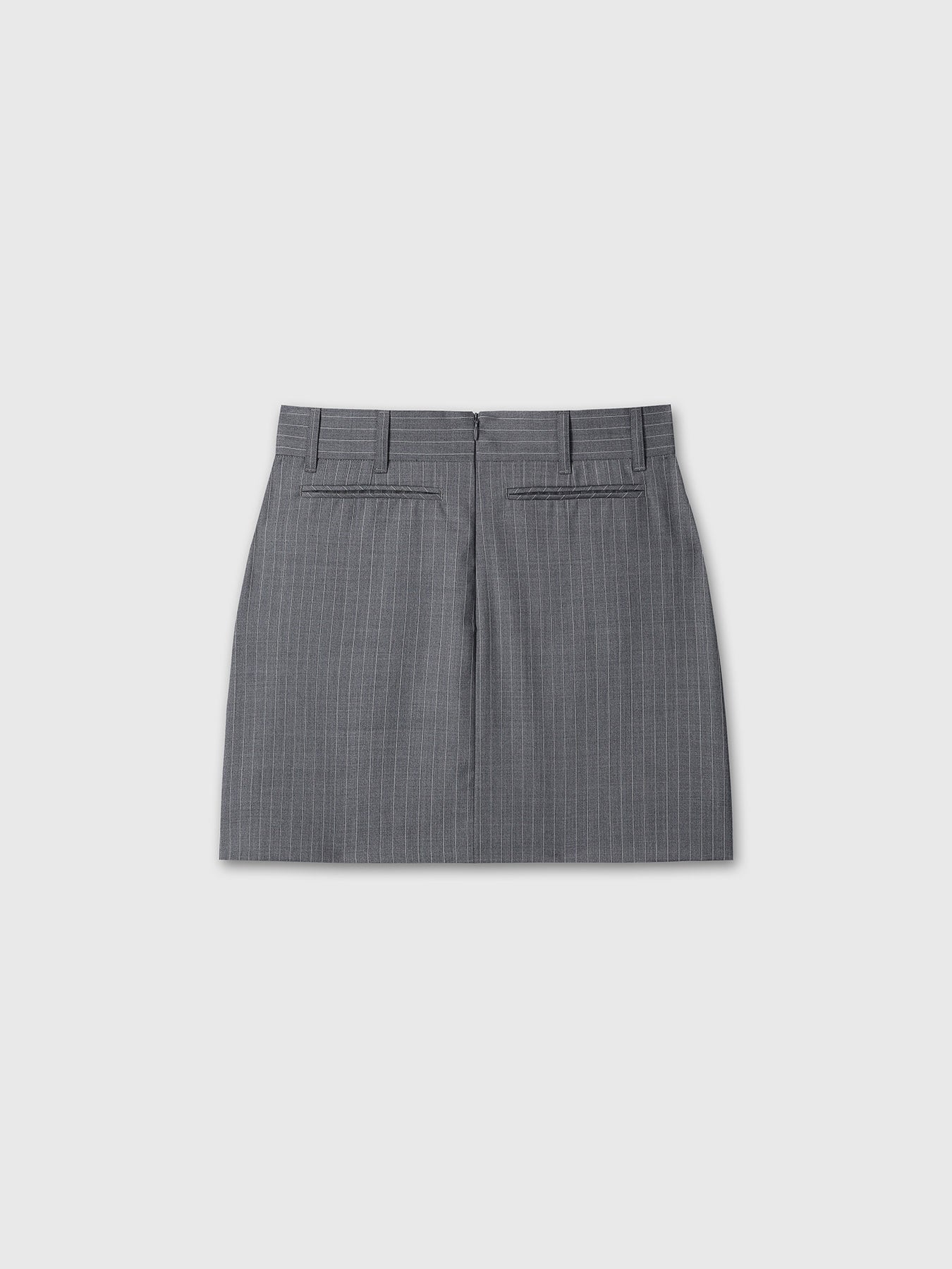 Tonywack - Wool Pin Striped Mini Skirt (Grey Pinstripe) product image 10 | TRAB K-Fashion Australia