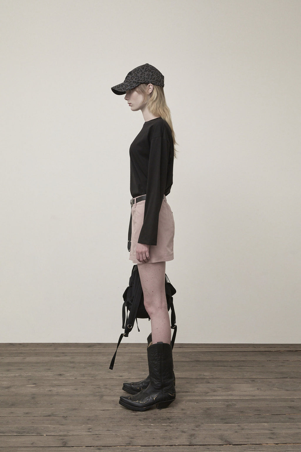 Matin Kim - Pocket Foldover Wrap Mini Skirt (Indian Pink) product image 6 | TRAB K-Fashion Australia