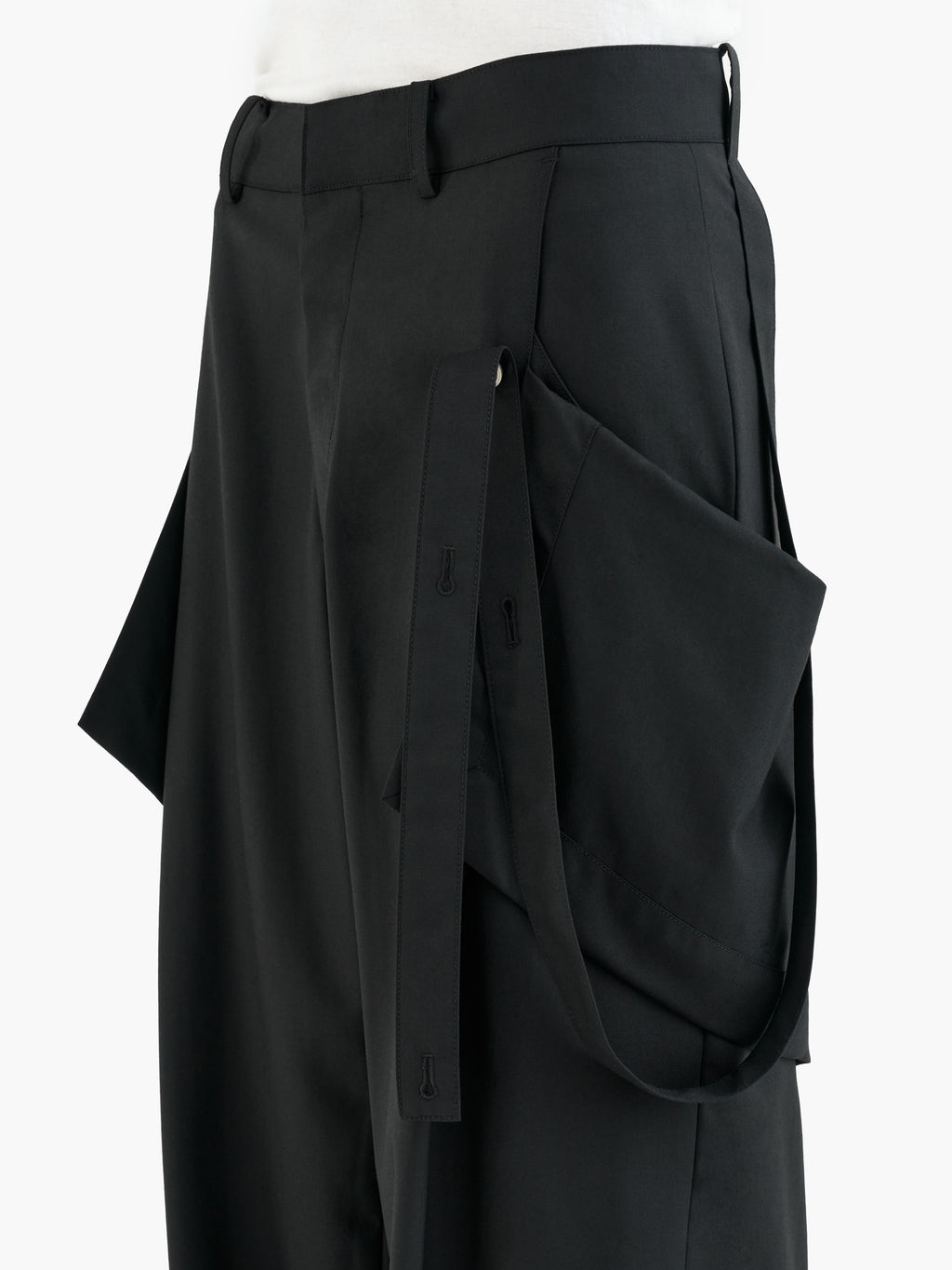 Jiyong Kim - Strap Detailed Tailor Trousers (Black) product image 5 | TRAB K-Fashion Australia