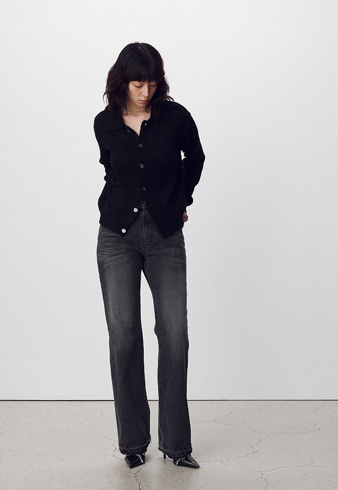 Tonywack - Flared Reconstructed Denim Jeans (Washed Black) product image 5 | TRAB K-Fashion Australia