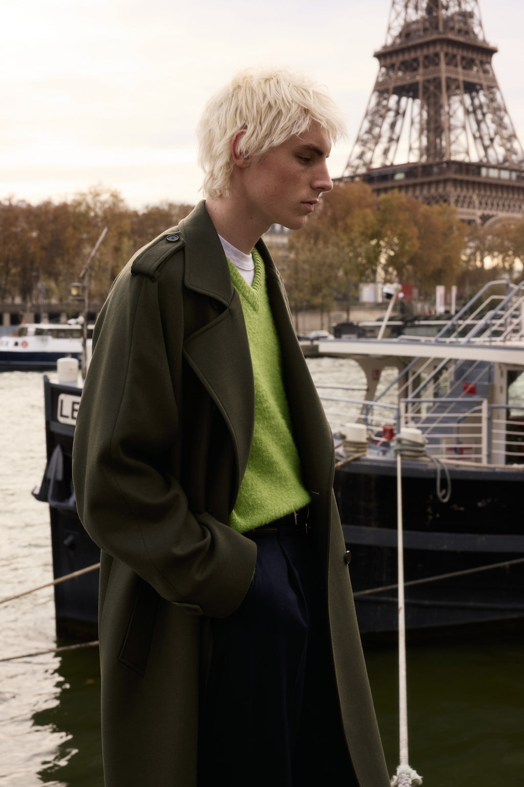 STU - Crease Belt Slacks In Cashmere (Navy) product image 4 | TRAB K-Fashion Australia