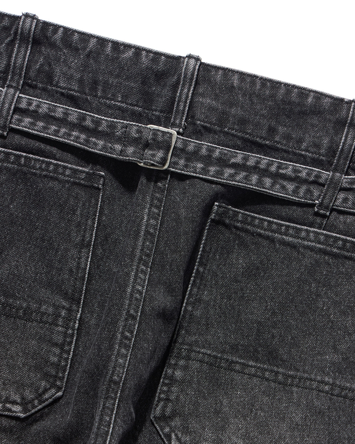 Eastlogue - Cinch Back Curved Pants (Black Denim) product image 10 | TRAB K-Fashion Australia