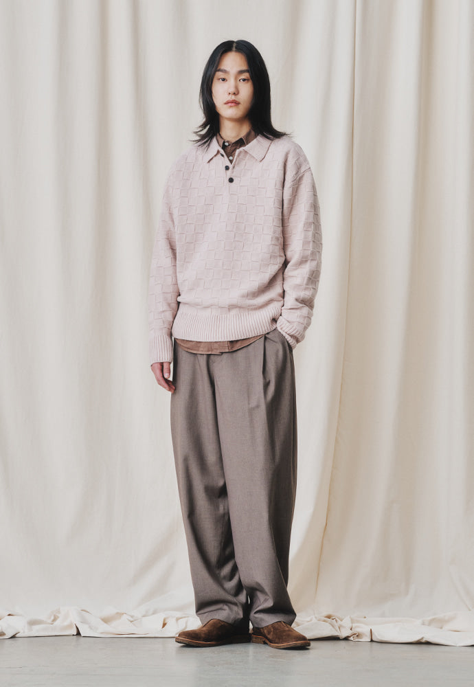 Art if acts - Checkerboard Collar Knit (Delicate Pink) product image 5 | TRAB K-Fashion Australia