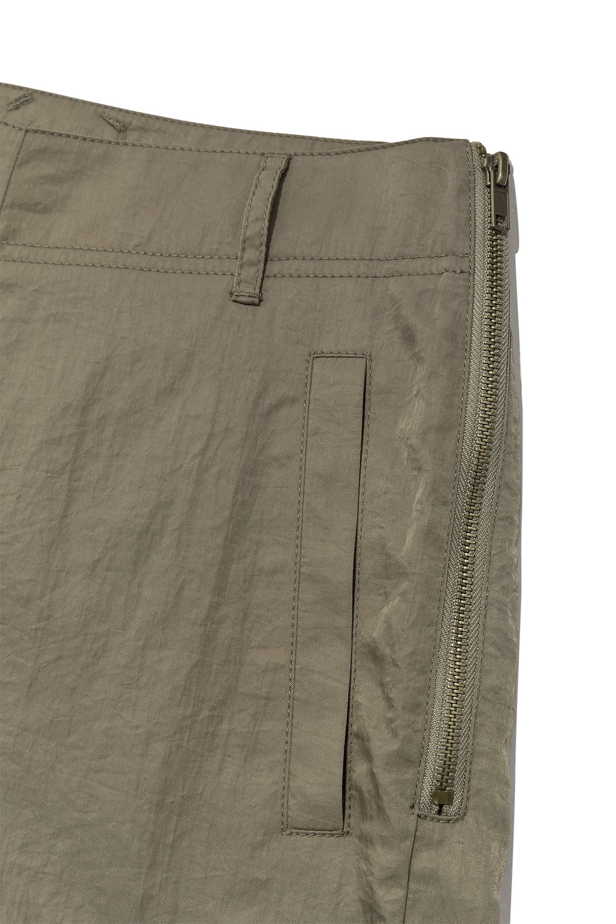 Matin Kim - Zipper Detail Nylon Pants (Khaki) product image 4 | TRAB K-Fashion Australia