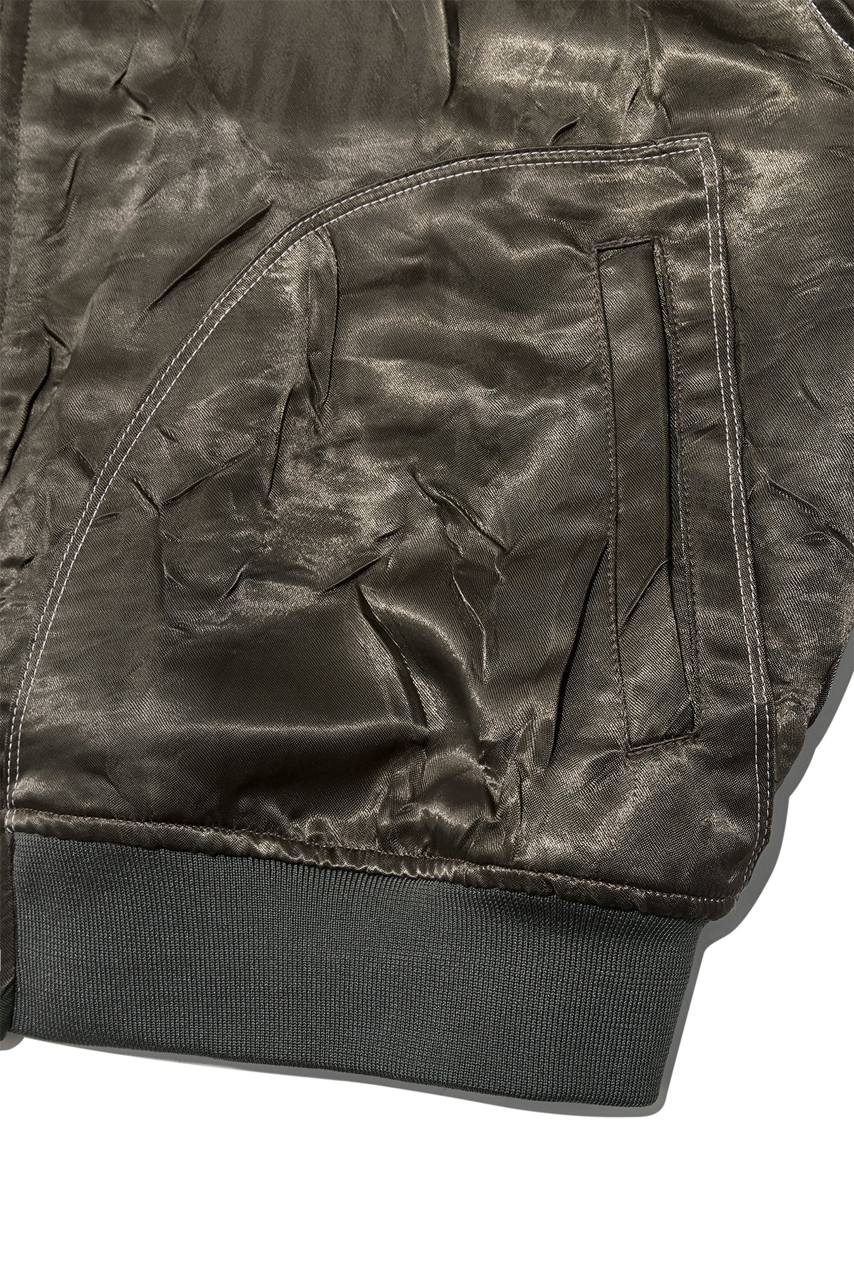 Matin Kim - Back Logo Crinkle Blouson (Khaki) product image 4 | TRAB K-Fashion Australia