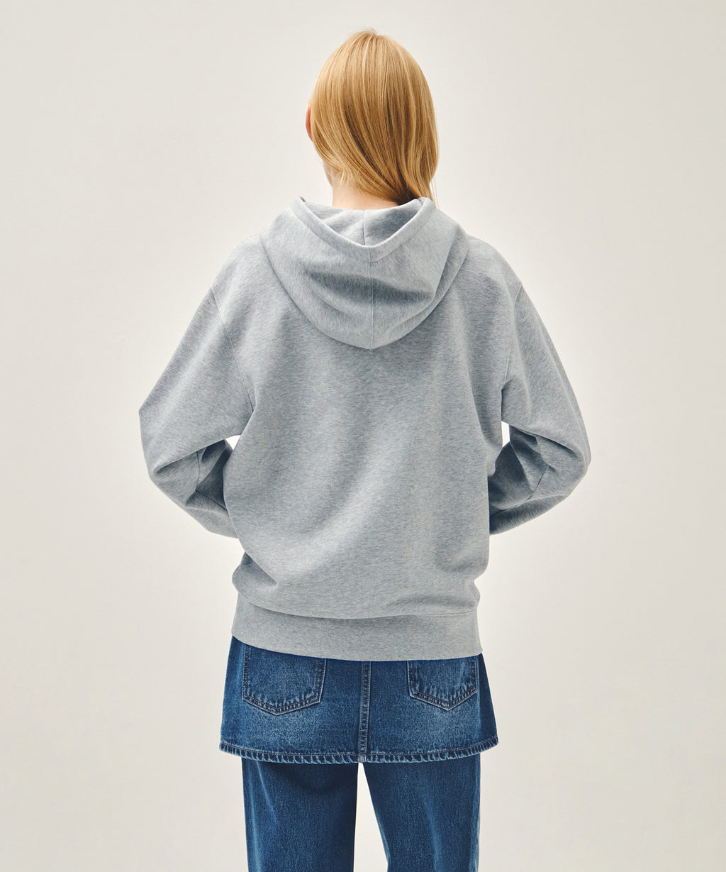Marithe & Francois Girbaud - Classic Logo Applique Mix Hoodie (Heather Gray) product image 3 | TRAB K-Fashion Australia