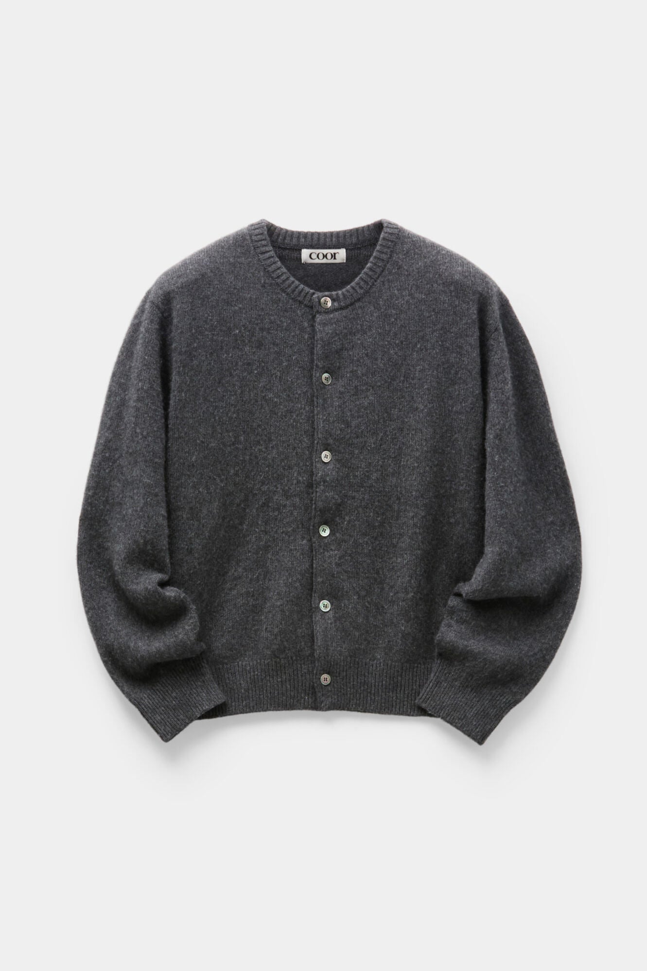 Coor - Raccoon Cropped Round Cardigan (Charcoal Gray) product image 1 | TRAB K-Fashion Australia