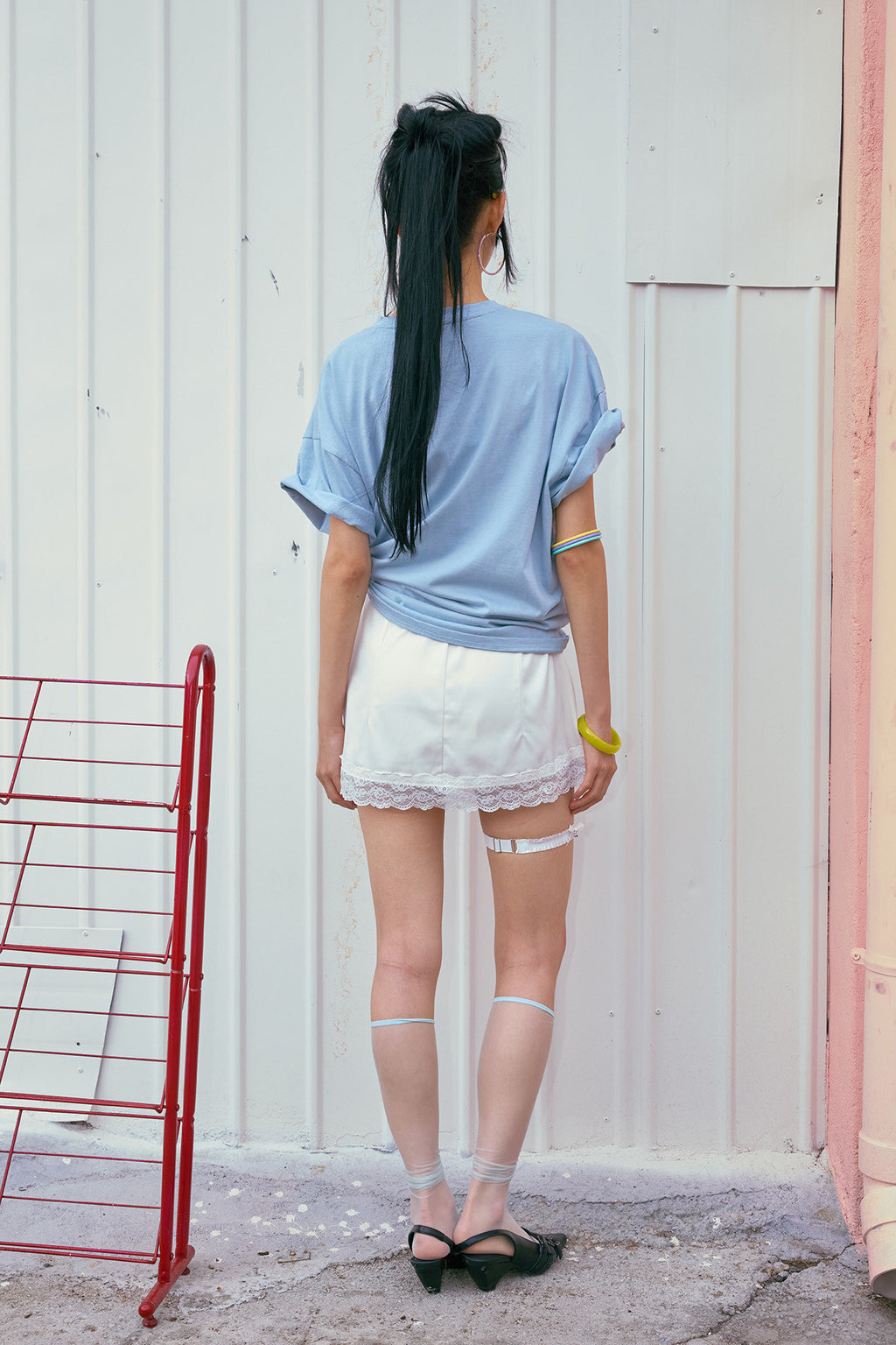 Deinet - Lettering T-Shirt (Sky Blue) product image 3 | TRAB K-Fashion Australia