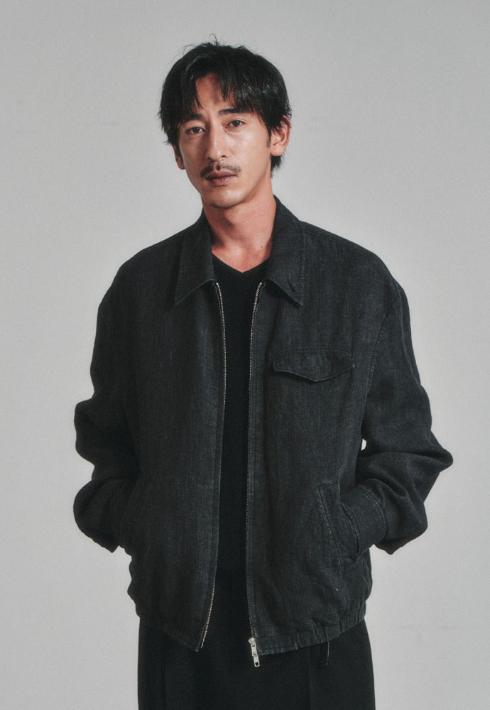 Art if acts - Linen Pocket Blouson (Black) product image 1 | TRAB K-Fashion Australia