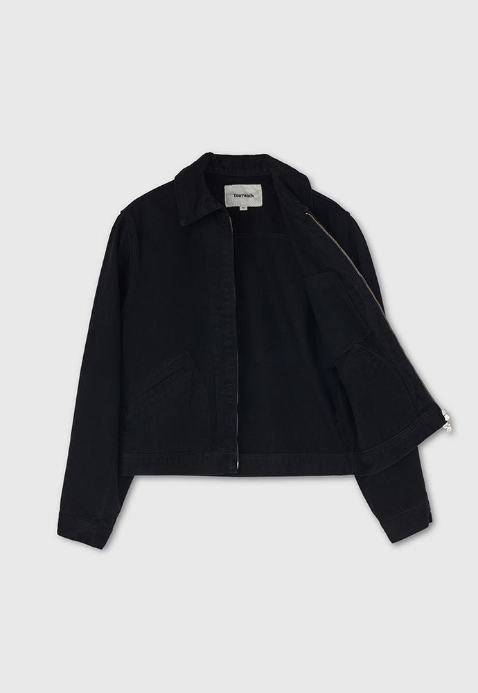 Tonywack - Rinsed Denim Zipped Work Jacket (Black) product image 8 | TRAB K-Fashion Australia