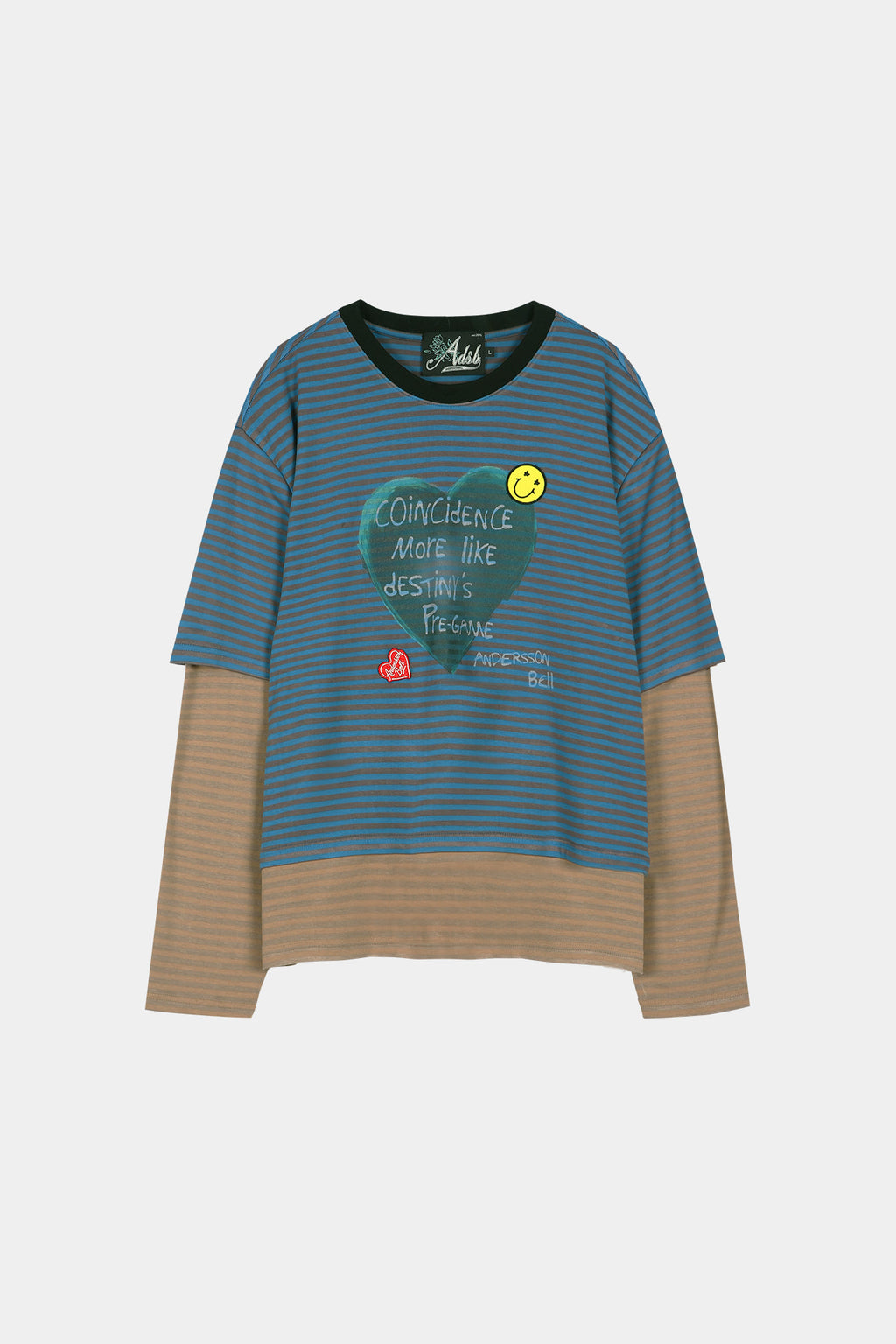 Andersson Bell - (essential) Heart Message Stripe Layered L/s T-Shirt (Essential) product image 9 | TRAB K-Fashion Australia
