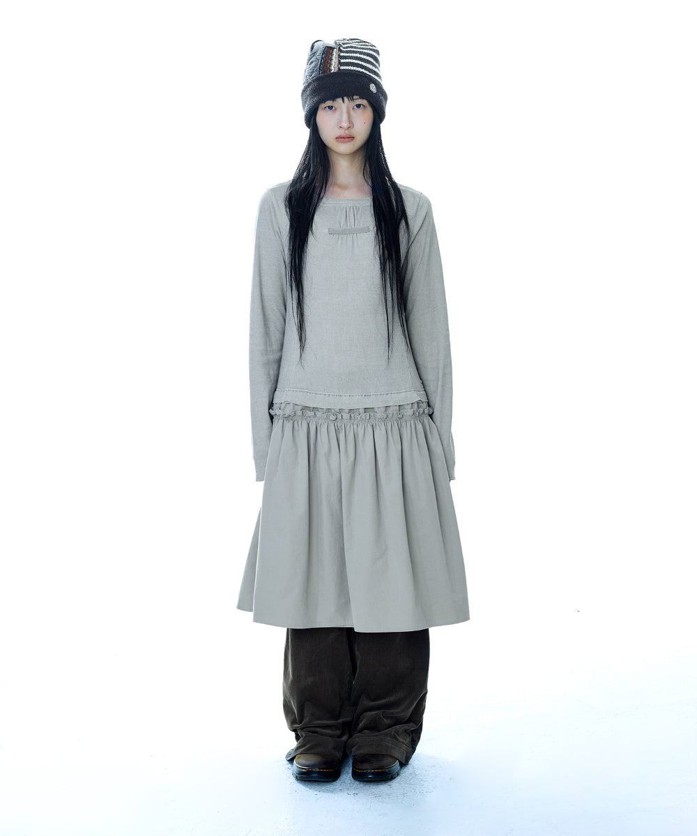 Coyseio - 2way Shirring One Piece (Light Khaki) product image 11 | TRAB K-Fashion Australia