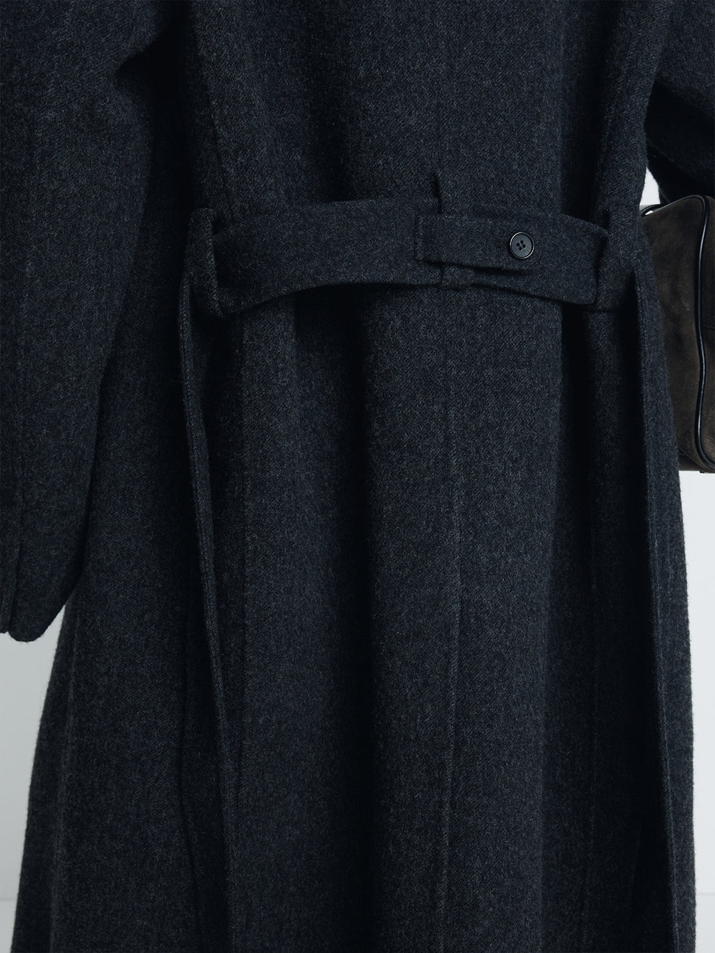 Tonywack - Hand-Made Wool Belted Double Coat (Melange Charcoal) product image 6 | TRAB K-Fashion Australia