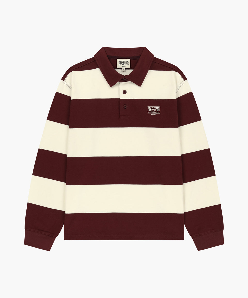 Marithe & Francois Girbaud - Small Classic Logo Rugby Collar Long Sleeve Tee (Burgundy) product image 5 | TRAB K-Fashion Australia