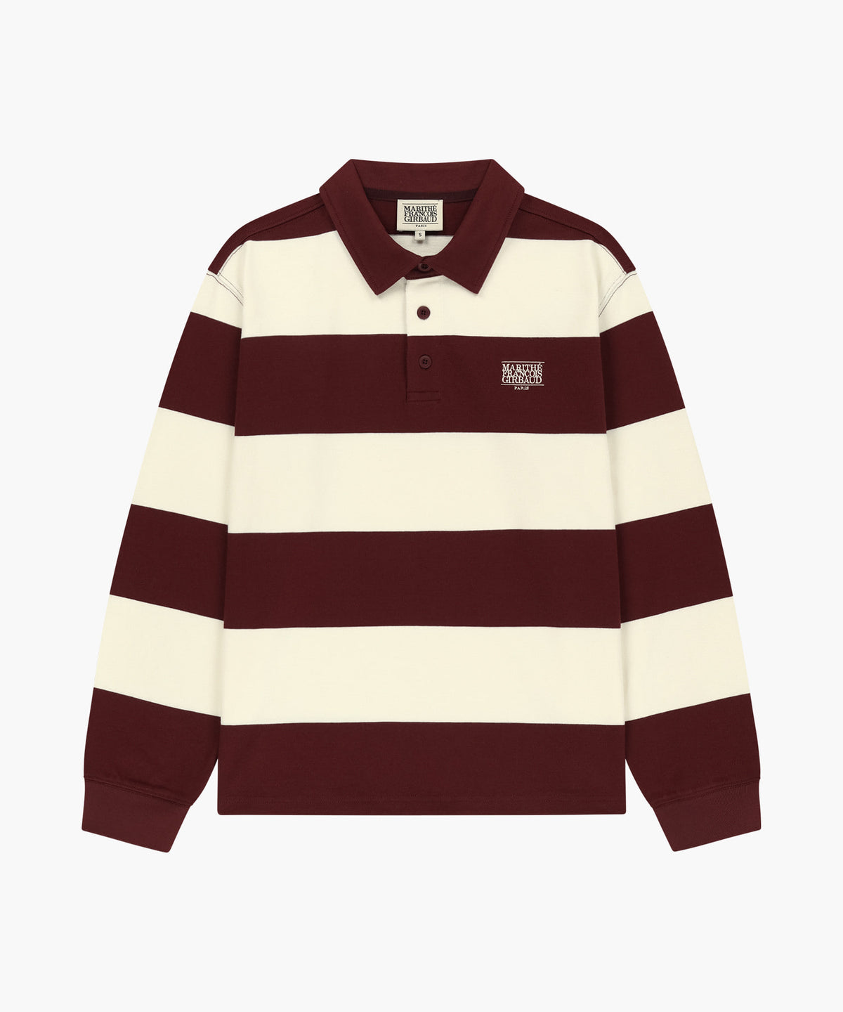 Marithe & Francois Girbaud - Small Classic Logo Rugby Collar Long Sleeve Tee (Burgundy) product image 5 | TRAB K-Fashion Australia