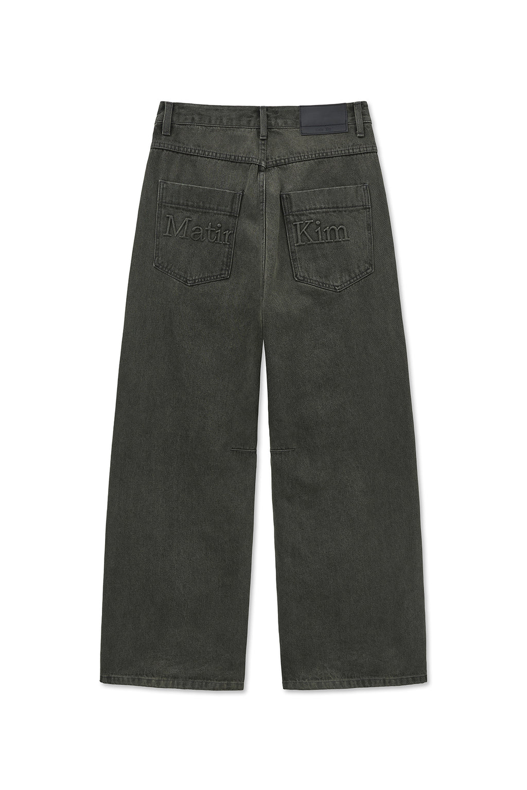 Matin Kim - Back Logo Wide Denim Pants (Charcoal) product image 3 | TRAB K-Fashion Australia