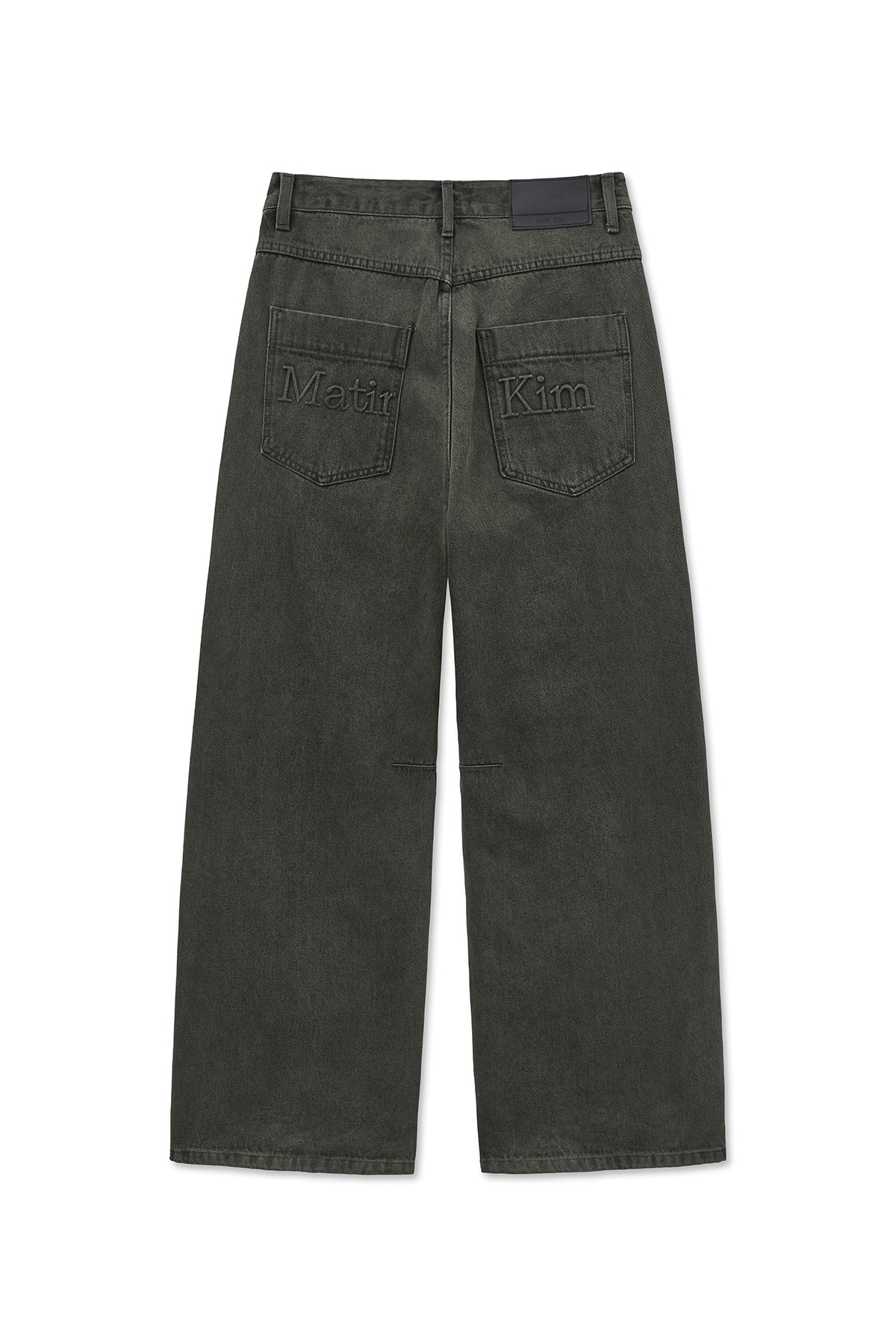 Matin Kim - Back Logo Wide Denim Pants (Charcoal) product image 3 | TRAB K-Fashion Australia