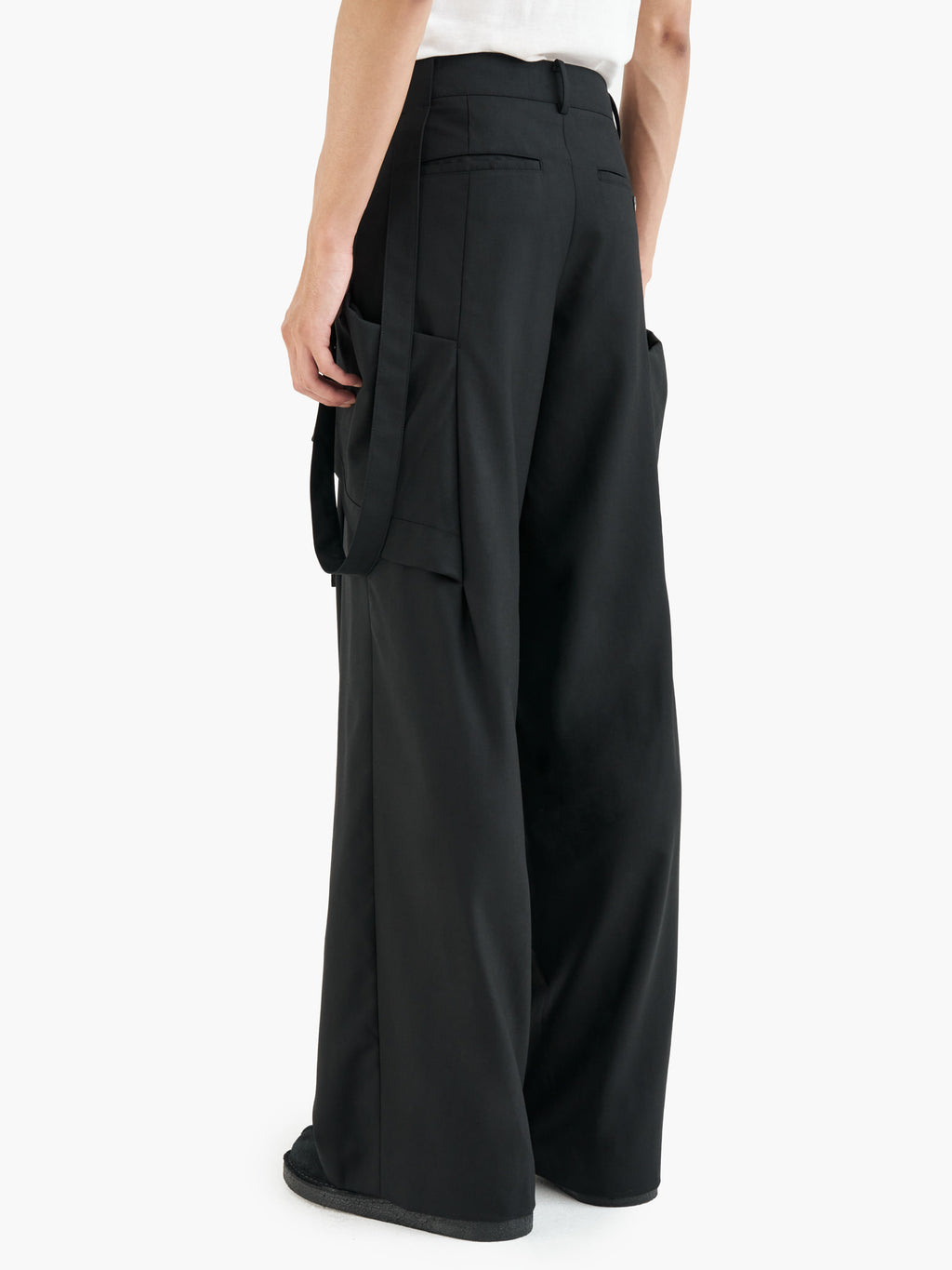 Jiyong Kim - Strap Detailed Tailor Trousers (Black) product image 6 | TRAB K-Fashion Australia