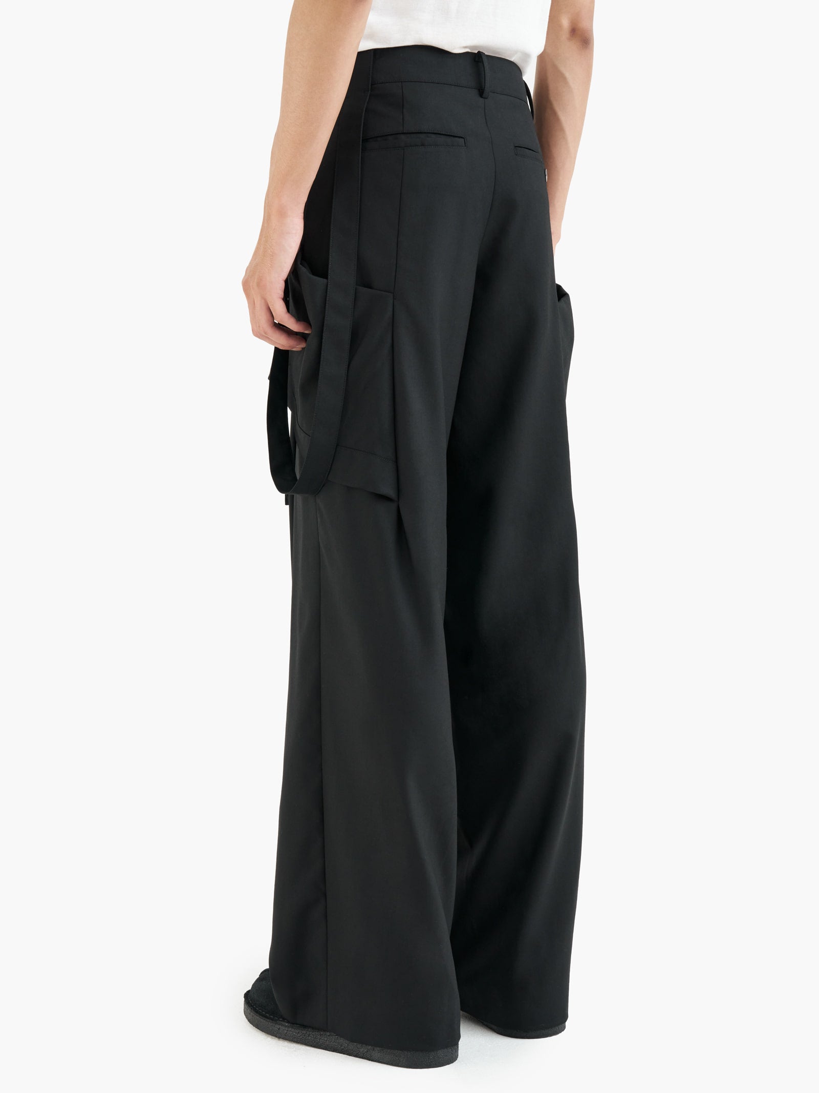 Jiyong Kim - Strap Detailed Tailor Trousers (Black) product image 6 | TRAB K-Fashion Australia