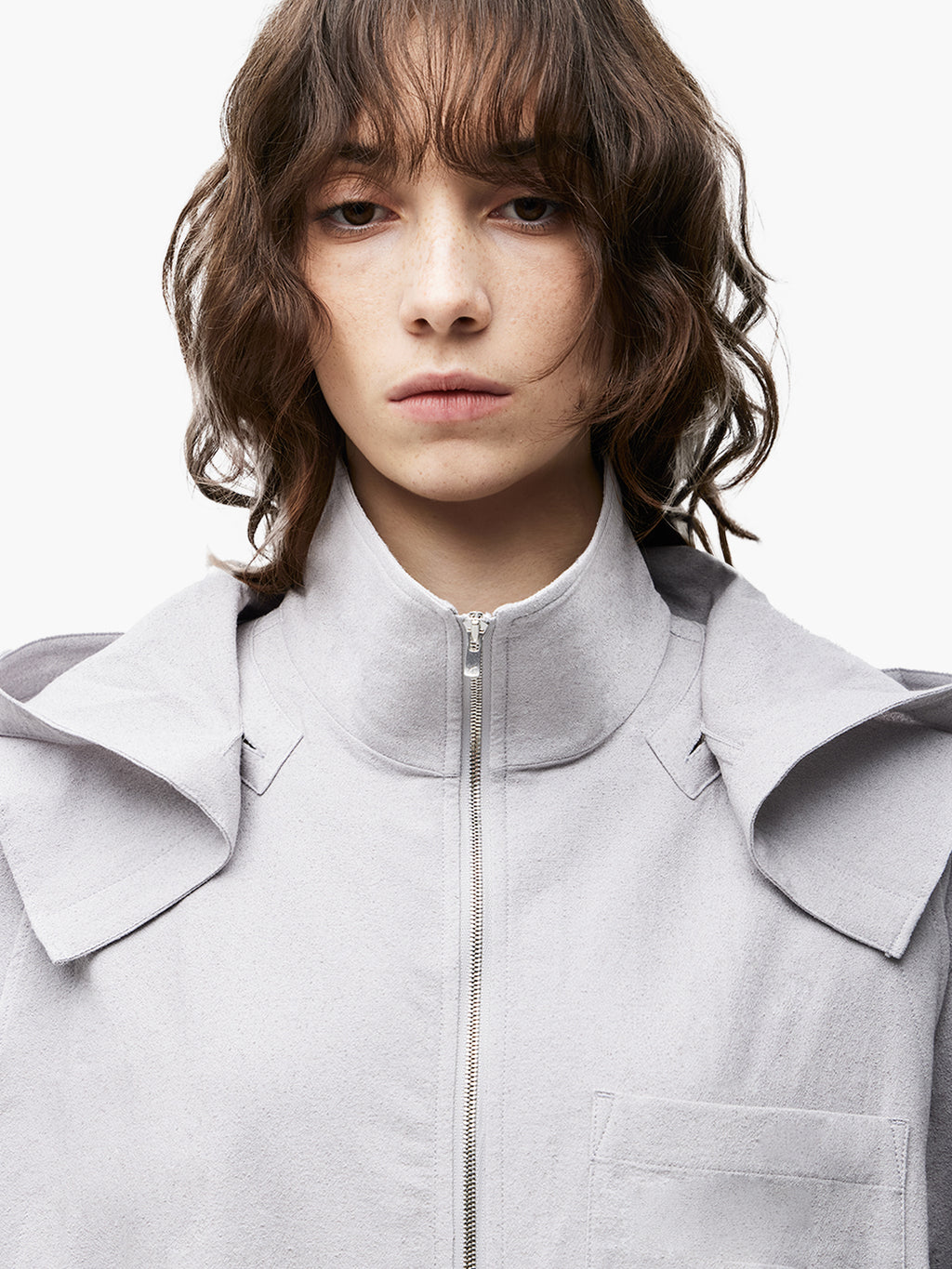 Jiyong Kim - Hooded Layered Zip-Up Shirt (Off-White) product image 6 | TRAB K-Fashion Australia