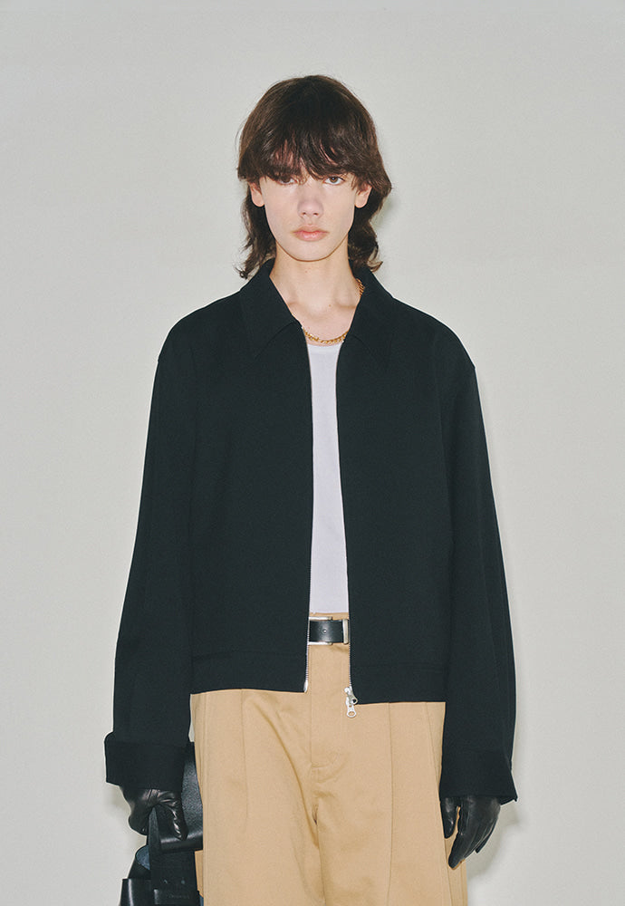 Tonywack - Wool Side Buckle Pleated Short Jacket (Black) product image 4 | TRAB K-Fashion Australia