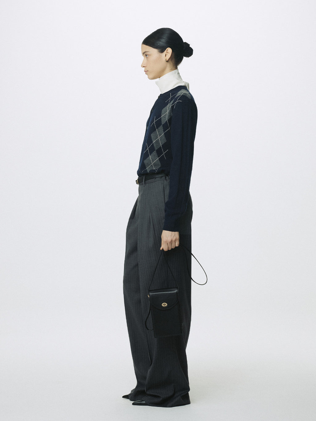 Tonywack - Striped Wool Double-Pleated Wide Trousers (Grey Stripe) product image 2 | TRAB K-Fashion Australia