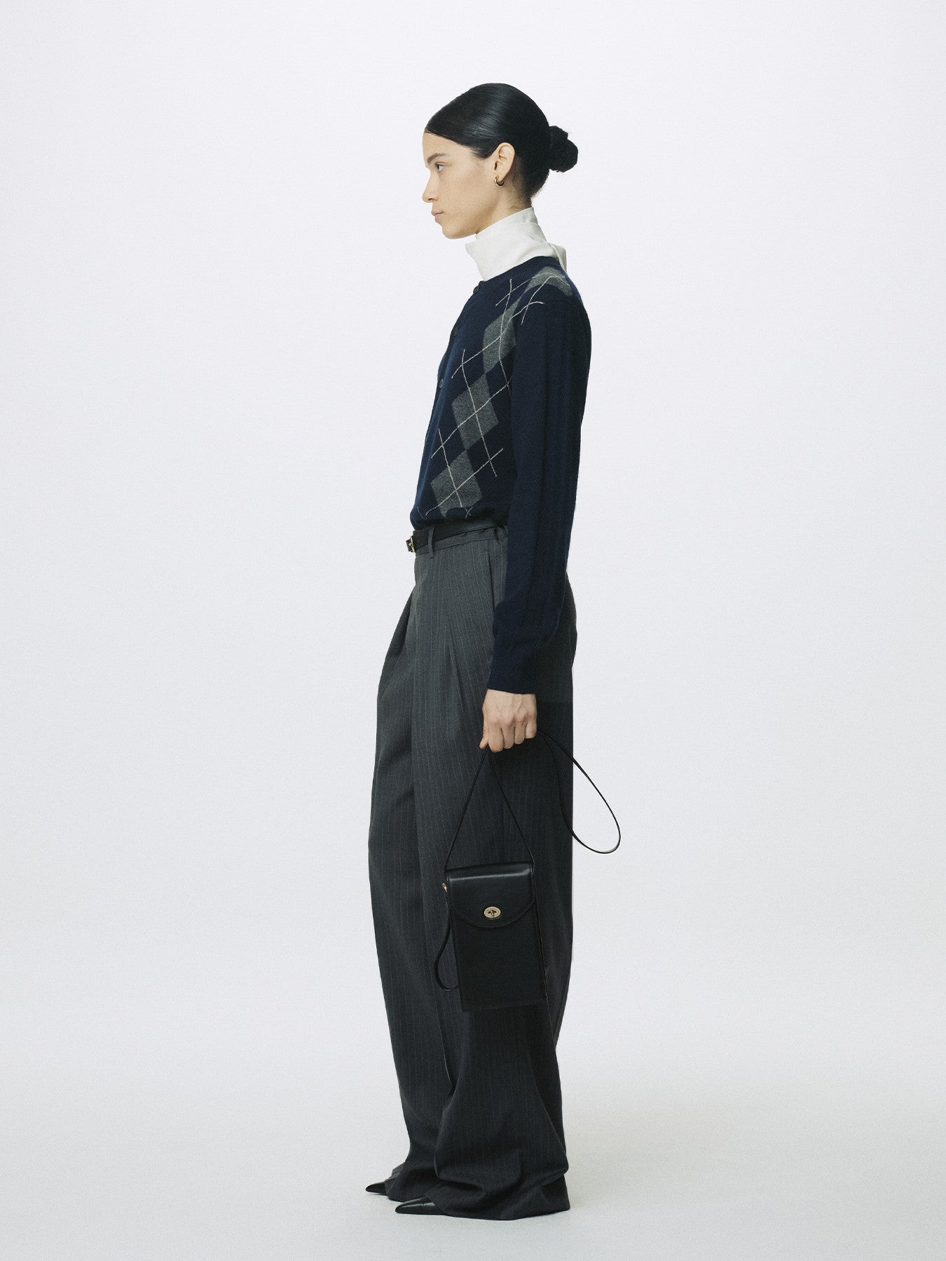 Tonywack - Striped Wool Double-Pleated Wide Trousers (Grey Stripe) product image 2 | TRAB K-Fashion Australia