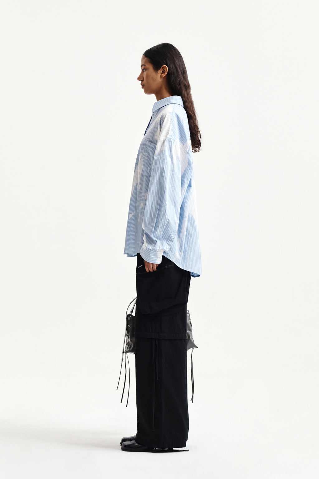 Matin Kim - Embroidery Small Logo Shirt (Light Blue) product image 6 | TRAB K-Fashion Australia