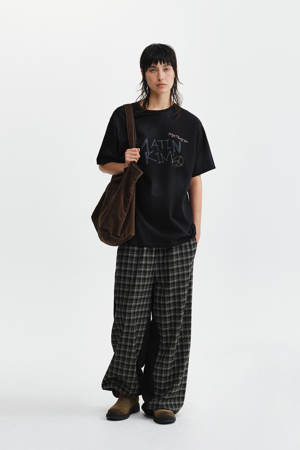 Matin Kim - Check Mix Jersey Pants (Black) product image 9 | TRAB K-Fashion Australia