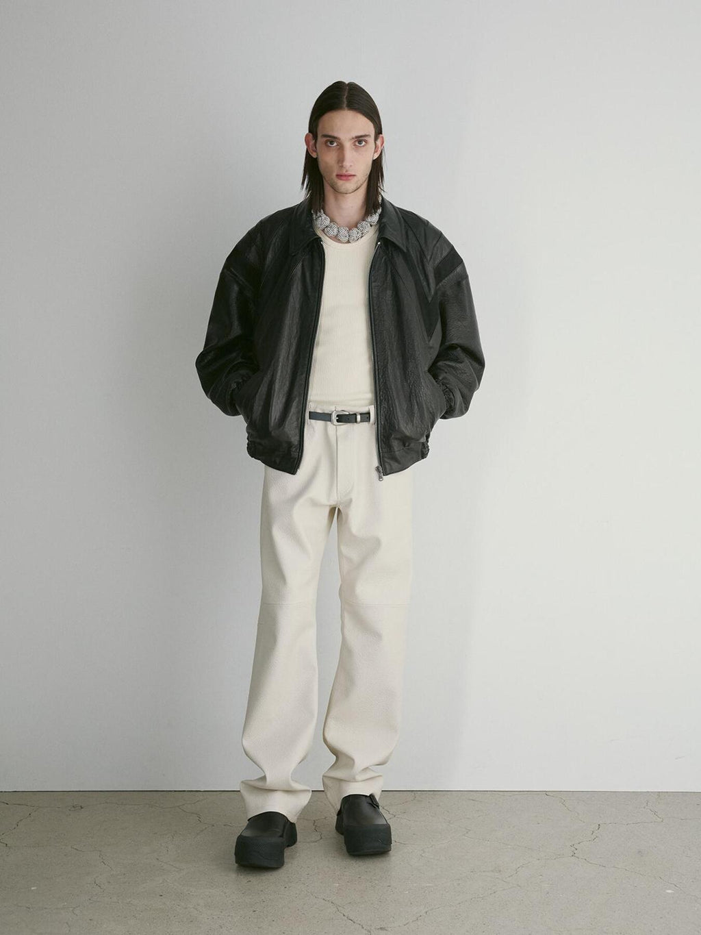 Recto - 70S Lucas Leather Bomber Jumper (Black) product image 2 | TRAB K-Fashion Australia