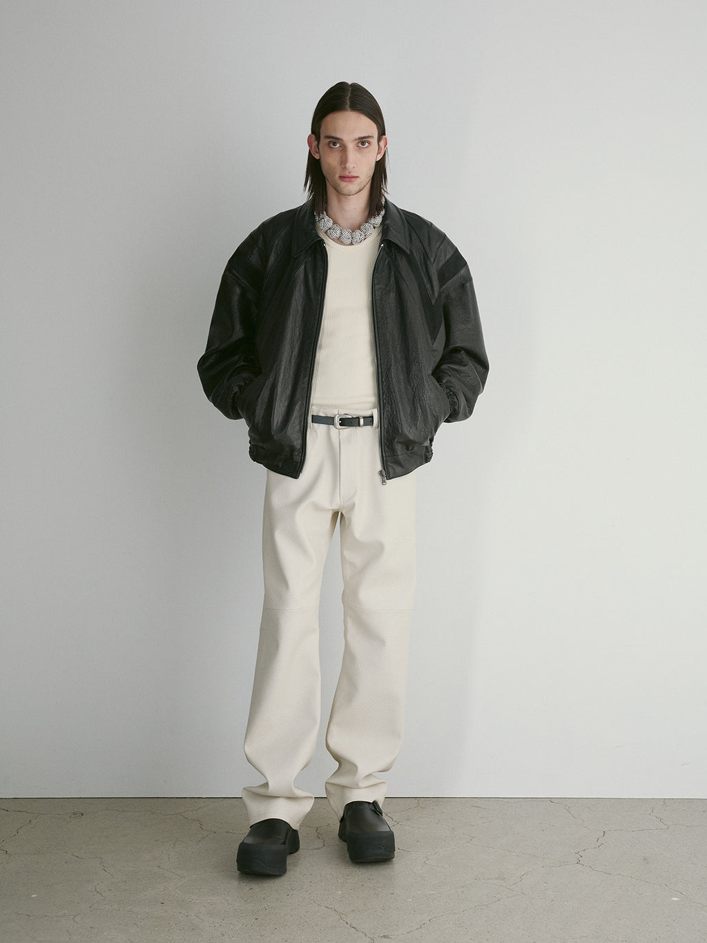 Recto - 70S Lucas Leather Bomber Jumper (Black) product image 2 | TRAB K-Fashion Australia